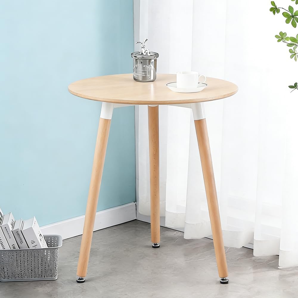 丸テーブル カフェテーブル Probasto イームズ ダイニングテーブル 食卓 直径約60×高さ約70cm 円形丸型 カフェ テーブル 北欧 木製 無垢 （ナチュラル）