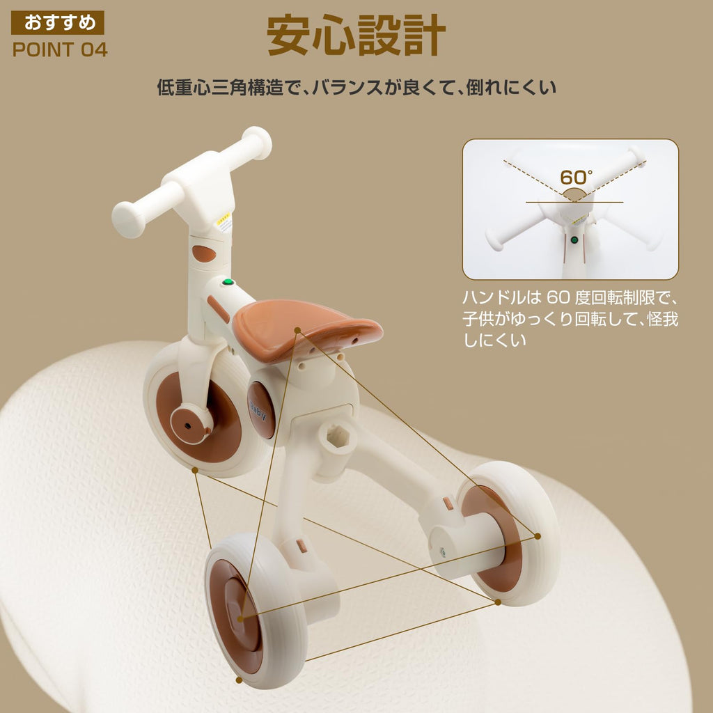 *安心の日本企業*SFUN 4in1 三輪車 子供用 4in1 自転車 三輪車 キッズバイク ベビーウォーカー 1-5歳子供用 高さ調整可能 手押し棒付き (グリーン)