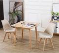 テーブルとチェアセット Probasto ダイニングテーブル ラバーウッド無垢材 2人用 80×80×75cm 天然木 ベージュ チューリップチェア クッション付き 天然木脚(3点セット）