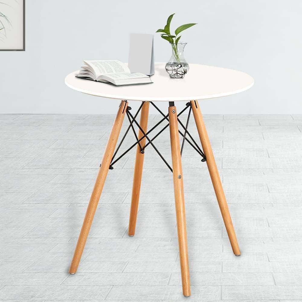 丸テーブル カフェテーブル ダイニングテーブル Probasto イームズ 食卓 直径約70×高さ約73cm 丸型 2人掛け 2人用 北欧 無垢 木製（ホワイト）